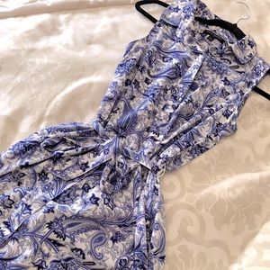 Banana Republic Paisley Sleeveless Shirt Dress